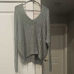 Rue21 Teal V-Neck Sweater with Ribbed Detailing